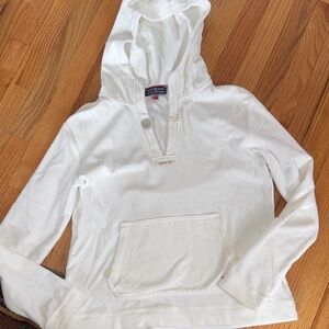 Amundsen White Hooded Pullover with Pocket
